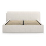 Micadoni Svijetlo sivi tapecirani bračni krevet s prostorom za odlaganje s podnicom 200x200 cm Elizabeth – | shoptok.hr