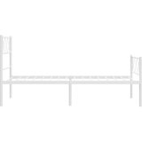  Metalni okvir kreveta uzglavlje i podnožje bijeli 100x200 cm | shoptok.hr