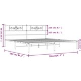 Metalni okvir za krevet s uzglavljem crni 200x200 cm | shoptok.hr