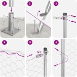 vidaXL Ograja s stebri srebrna 1 x 50 m Jeklo s PVC premazom | Shoptok.si
