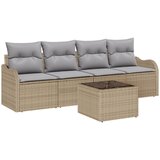 vidaXL 5-dijelni set vrtne sofe s jastučićima bež poli ratan, 2-sjedna vrtna sofa s jastučićima bež poli ratan Cijene