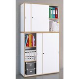 P & B ARHIVSKA OMARA bela, medeni hrast | Shoptok.si