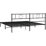  Metalni okvir za krevet s uzglavljem crni 183x213 cm | shoptok.hr