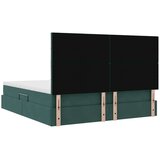  Krevet s od storage s madracem Tamnozelena 200 x 200 cm Baršun - Tamnozelena 200 x 200 cm Blok sa kvadratićima | shoptok.hr