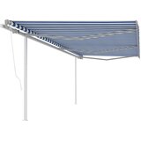 vidaXL Avtomatsko zložljiva tenda s stebrički 6x3 m modra in bela Cene