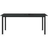  Vrtni stol crni 190 x 90 x 74 cm od aluminija i stakla | shoptok.hr