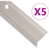 vidaXL Obroba za stopnice L-oblike 5 kos aluminij 100 cm barva penine cene