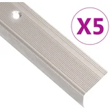 vidaXL Obroba za stopnice L-oblike 5 kos aluminij 100 cm barva penine