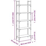 vidaXL Knjižna polica 5-nadstropna rjavi hrast 60,5x24x166,5 cm | Shoptok.si