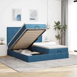 vidaXL Otomanski okvir kreveta s madracima plavi 180x200cm baršunasti | shoptok.hr