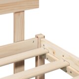 vidaXL Posteljni okvir z naslonjalom 200x200 cm Trden borov les | Shoptok.si