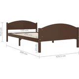  Za krevet od masivne borovine tamnosmeđi 120 x 200 cm | shoptok.hr