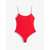 Koton Thin Straps Swimsuit with Piping Detailed Coated Cene