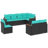vidaXL 8-delni vrtni komplet sedežnih garnitur z blazinami črne barve poli ratan, (5000293506) | Shoptok.si