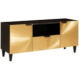 vidaXL TV ormar Crna i zlatna 105 x 33 x 46 cm masivno drvo manga | shoptok.hr
