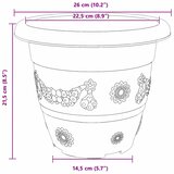  Okrugla saksija za cveće 6 pcs Crvena cigla Ø 26 x 21.5 cm | shoptok.hr
