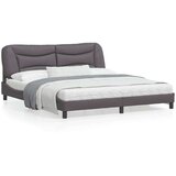  Posteljni okvir z LED lučkami siv 180x200 cm umetno usnje | Shoptok.si