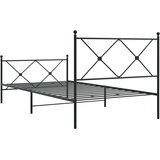 vidaXL Metalni okvir kreveta uzglavlje i podnožje crni 107x203 cm | shoptok.hr