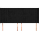  Uzglavlje s ušima crno 183x16x118/128 cm baršunasto | shoptok.hr