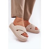 Boto Women’s Platform Slippers With Intertwining Straps Beige Rinasara | Shoptok.si