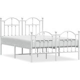  The Living Store Kovinski posteljni okvir z vzglavjem in vznožjem bel 120x200 cm - Posteljni Okvir, (21450162) | Shoptok.si