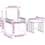  Set vanjskog namještaja 7 pcs Crna i krem-bijela poliratan | shoptok.hr