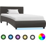  Za krevet od umjetne kože s LED svjetlom sivi 90 x 200 cm Cijene