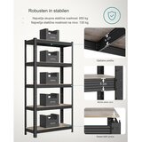 Songmics Regal GLR030B11, 5 delni, (150 x 75 x 30 cm), rjav | Shoptok.si