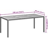  Vrtni stol od poliratana i bagremovog drva 190x90x75 cm sivi | shoptok.hr