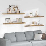  Polica na zidu 4 pcs Smeđa 120 x 23 5 x 4 cm Konstruirano drvo | shoptok.hr