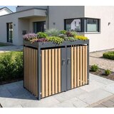  Westman - Spremište za 2 kante za smeće s krovom za biljke Planta | 2x240L | 84x134x124 cm - BRANDED IN GERMANY | shoptok.hr