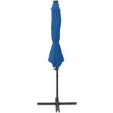  Konzolni suncobran sa stupom i LED svjetlima 300 cm azurnoplavi | shoptok.hr