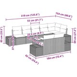  Vrtna sedežna garnitura z blazino 9 pcs Rjava poli ratan, (5000143801) | Shoptok.si