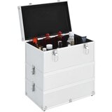 vidaXL kovčeg za šminku 37 x 24 x 40 cm srebrni aluminijski | shoptok.hr
