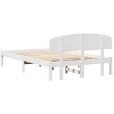  Krevetna konstrukcija Bijelo 135 x 190 cm Čvrsto borovo drvo | shoptok.hr