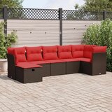  7-dijelni set vrtnih sofa od poliratana s jastucima smeđi | shoptok.hr