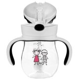 Akuku Čaša bez prolijevanja 250 ml s utegom, slamkom i dvostrukim ručkama, siva | shoptok.hr