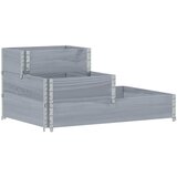 vidaXL Visoka greda 3-nadstropna siva 120x80 cm trdna borovina, (21317320) Cene