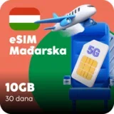 Mađarska eSIM kartica - 10GB prepaid mobilnih podataka za 30 dana