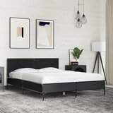 Maison Chic Posteljni okvir - Dvoposteljna postelja - Zakonska postelja črn 120x190 cm inženirski les in kovina-J13703, (21762965) | Shoptok.si