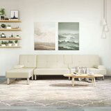  Raztegljiv kavč L oblike krem 255x140x70 cm umetno usnje | Shoptok.si