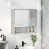 vidaXL Ogledalna omara Betonsko siva 59 x 17 x 55 cm Konstruiran les | Shoptok.si