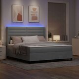  LED Box Spring Krevet Svijetlo siva 180 x 200 cm tkanina | shoptok.hr