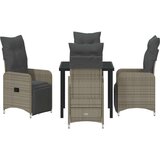  Set od 5 vrtnih stolova s jastučićima bež Poli Ratan | shoptok.hr