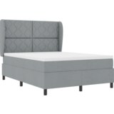vidaXL Postelja z vzmetnico v svetlo sivi barvi, 140x190 cm - Tkanina, (22051851) | Shoptok.si