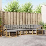  Set vanjskih sofa 7 pcs Čvrsto drvo akacije i Textilene | shoptok.hr
