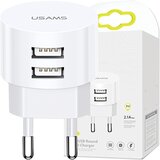 Usams 2XUSB T20 2.1A MREŽNI POLNILEC ZA HITRO POLNJENJE TELEFONA, BEL, (22057753) Cene