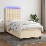  Krevet box spring s madracem LED krem 80 x 200 cm od tkanine | shoptok.hr
