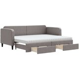  Dnevni krevet na razvlačenje smeđesivi 80 x 200 cm od tkanine | shoptok.hr