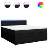 vidaXL Krevet s oprugama i madracem crni 180x200 cm od tkanine | shoptok.hr